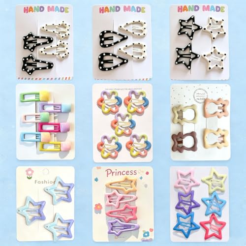 (40 Pcs) Super Cute Girls Hairpin, Mini Size Polka Dot Heart Floral Flower Bowknot Star Hairpin Baby Girl Hair Clips Decoration Salon Hairstyle Hairdressing for Little Kids or Doll-Mix 2 image 3