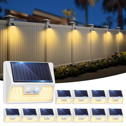 Vighep YHM03A 12 Pack Solar Lights Outdoor Motion Sensor, Waterproof Fence Lights With 3 Lighting Mode, Warm White Led Deck Lights For Outside Wall Yard Steps Stairs Garden thumb #7
