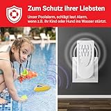 ELEKTROBOCK Pool-Alarm - Schwimmender Bewegungssensor mit 95dB Sirene | Wasser bewegt Sich...