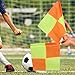 Hperu 2Pcs 15x13 Inch Waterproof Soccer Referee Flags with 18 Inch Flagpole and Storage Bag for Sports Match Official Events