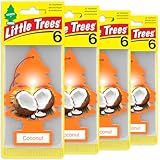LITTLE TREES Car Air Freshener | Hanging Tree Provides Long Lasting Scent for Auto and Home | Coconut, 24 Air Fresheners