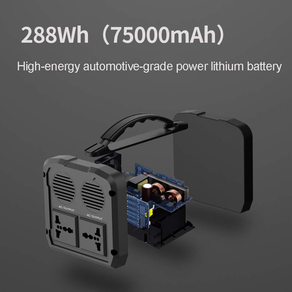 288wh generatore Portatile Batteria al Litio Ricaricabile Pacchetto Generatore, 12V, Uscita USB off-Grid Alimentatore per CPAP Campeggio di Emergenza Backup