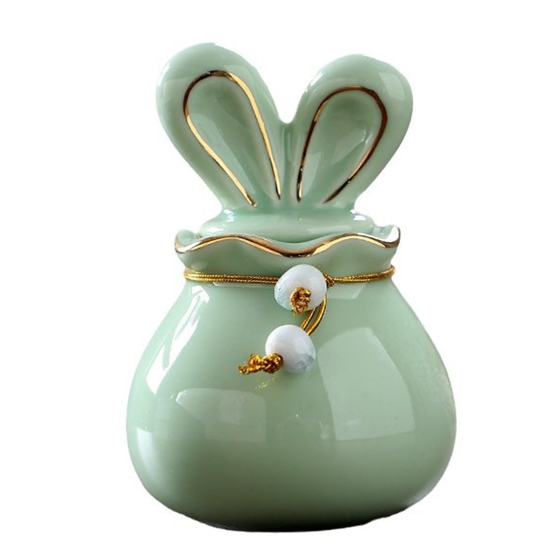 pet ashes urn, Pet Urn For Rabbit Ashes, Ceramic Urns For Dog, Animal, Cremation Box, Ceramics Memorial(Green)