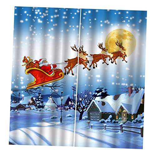 OUOULAJY Tende per finestre di Natale per soggiorno e camera da letto, set di 2 pannelli, 100 x 140 cm