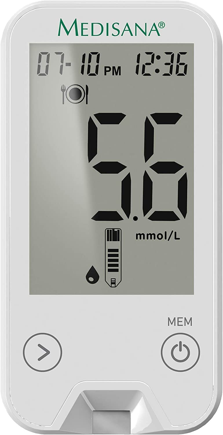 medisana MediTouch 2 glukometr mmol/L 79034, zestaw startowy w zestawie, system monitorowania glukozy we krwi dla diabetyków, pomiar poziomu glukozy we krwi u diabetyków