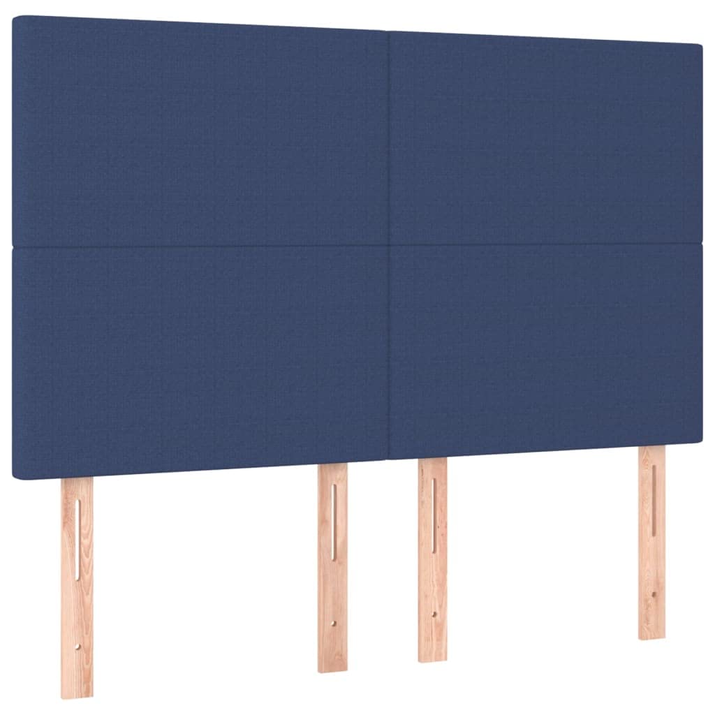 Cama con somier con colchón LED azul, 140 x 190 cm, estructura de poliéster transpirable, protección contra el ruido, cabecero regulable en altura para jóvenes invitados dormitorio