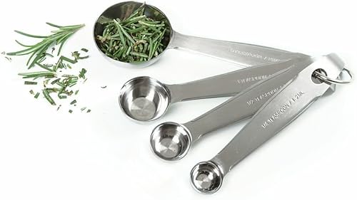 Norpro Cucharas medidoras de acero inoxidable, una, 4 piezas