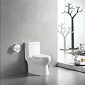 DeerValley DV-1F52816 Ally White Ceramic Standard Comfortable Seat Height Elongated Dual Flush One Piece Toilet with Soft Closing and Quick Release Toilet Seat