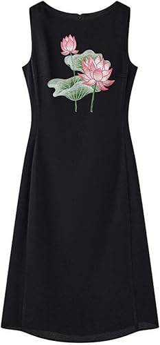 Miniatura 5 de Parche de loto rosa, parche de flores para coser bordado, aplique floral para ropa de bricolaje, jeans, manualidades de costura