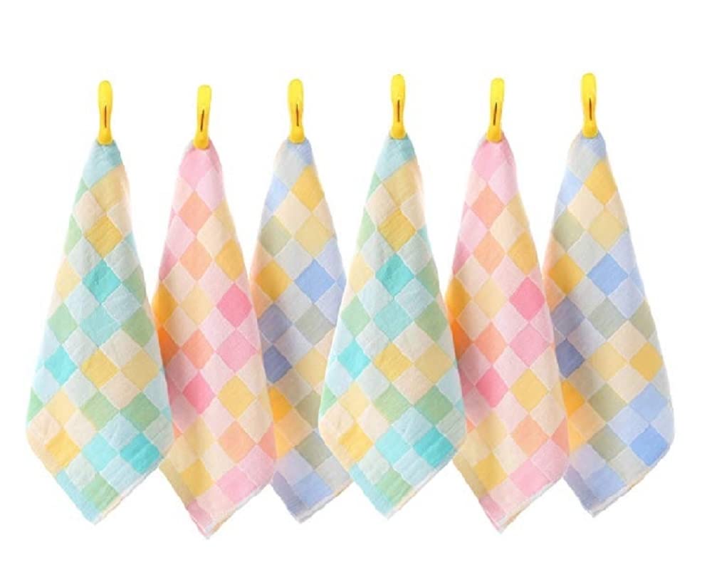 100% Cotton Small Size Handkerchief/Rumal/Face Towel | Extra Soft And Super Absorbent Handkerchieves For Women's - Set of 6 & 12- (11" x 11") - Multicolored-image-20