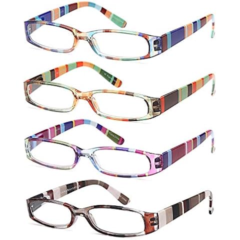Gamma Ray Women's Reading Glasses - 4 Pairs Ladies Fashion Readers for Women - 1.50 Cover