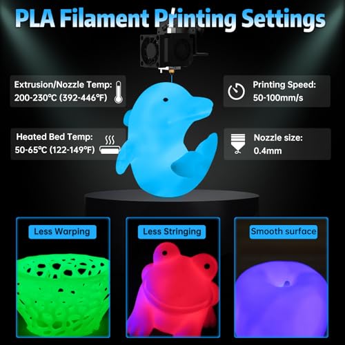 Image of SUNLU Glow in The Dark PLA Filament 1.75mm, Neatly Wound Luminous PLA 3D Printer Filament, Dimensional Accuracy + /- 0.02mm, Fit Most FDM 3D Printers, 1kg Spool (2.2lbs), White to Glow Blue