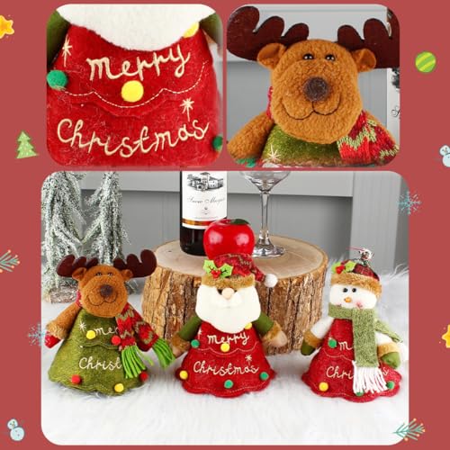 WGXIA-3Pcs-Christmas-Zipper-Gift-Bags-Apple-Bags-with-Zipper-Reusable-2024-New-Chritmas-Eva-Santa-Snowman-Snowflake-Deer-Shaped-Apple-Candy-Bags-Bulk-Storages-For-Chritmas-Party-Decor