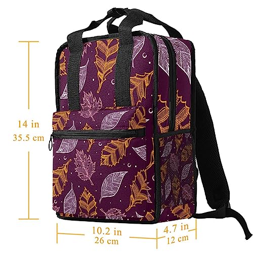 Sac à dos garçons filles cartable multicolore feuilles d'automne