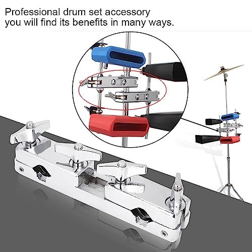 Abrazadera para soporte de batería y cowbell, varilla de 12 cm, soporte para percusión, abrazadera de kit de instrumentos miniatura 2