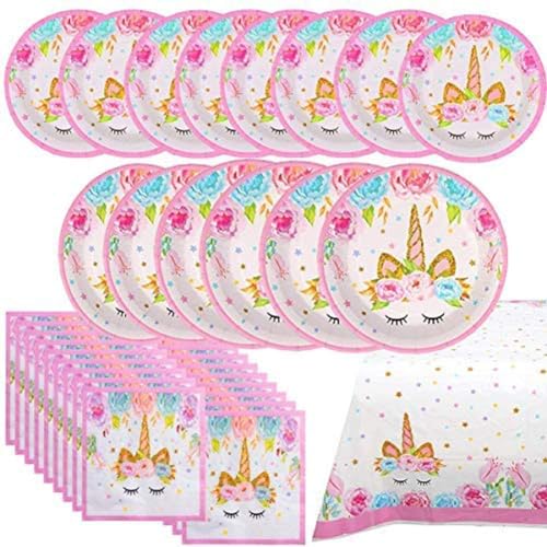 Shelling Home Birthday Party Supplies Including Plates Napkins Tablecover for Birthday Party Serve 16 Guests