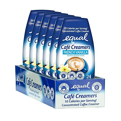 EQUAL Café Coffee Creamers French Vanilla, Low-Calorie Coffee Creamer, 1.62 Ounce (Pack of 6)