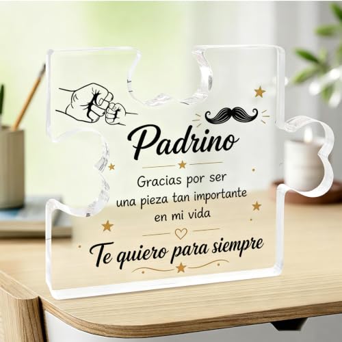 Regalos Padrinos Padrino Puzzle Acrílico 10 Cm para Bautizo
