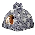 Mygeromon Guinea Pig Bed Rabbit Hideout Small Pet Snuggle Cave Warm Washable Winter Fleece Sleeping Hides House for Bunny/Ferret/Chinchilla (Star)