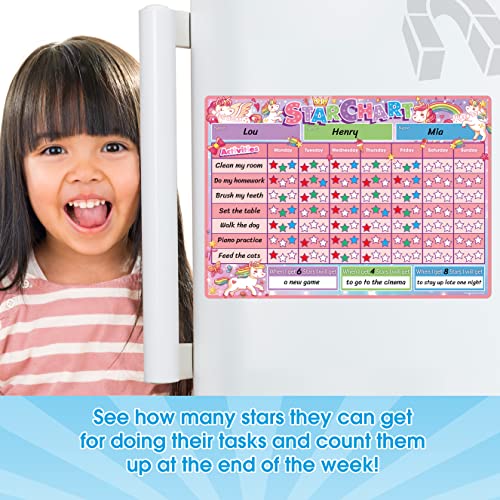 TMS Magnetic Reward Chart for Children, Star Chart for Recognising and Inspiring Good Behaviour in Toddlers, Kids - Image 4