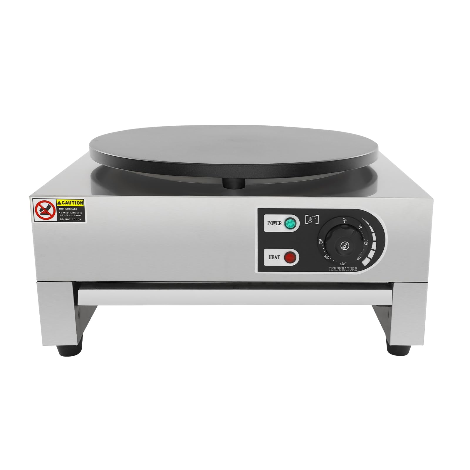 40cm Crepes Maker, Professional Crepesgerät mit Holzverteiler, Elektro Crepes Maker und Pfannkuchenmachermaschine für Cafés, Restaurants und Imbisswagen