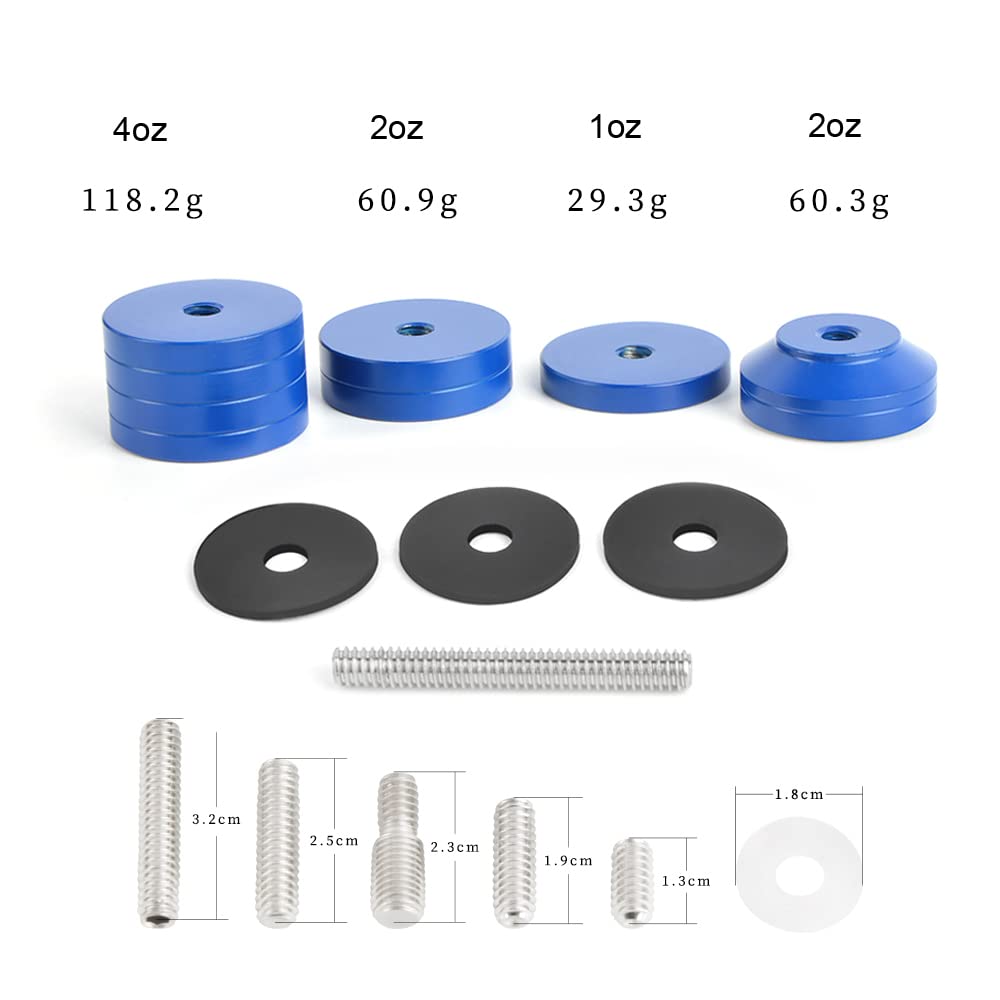 SHARROW Pesi Stabilizzatori di Prua per Tiro con L'Arco Kit Contrappeso della Barra di Bilanciamento 1/2/4 oz Acciaio Inox per Arco Compound Ricurvo