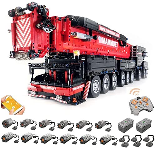 HYZH Technik Bausteine LKW mit Kran Bausatz für Liebherr LTM1750-9.1, 7769 Klemmbausteine 2.4G/APP 1:20 Technik Groß…