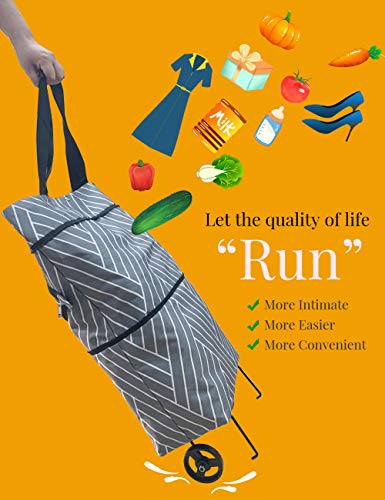 Wiederverwendbare Einkaufstaschen mit Rädern, faltbar, große Kapazität, Einkaufstasche, Einkaufstrolley, verschleißfest… – Bild 3