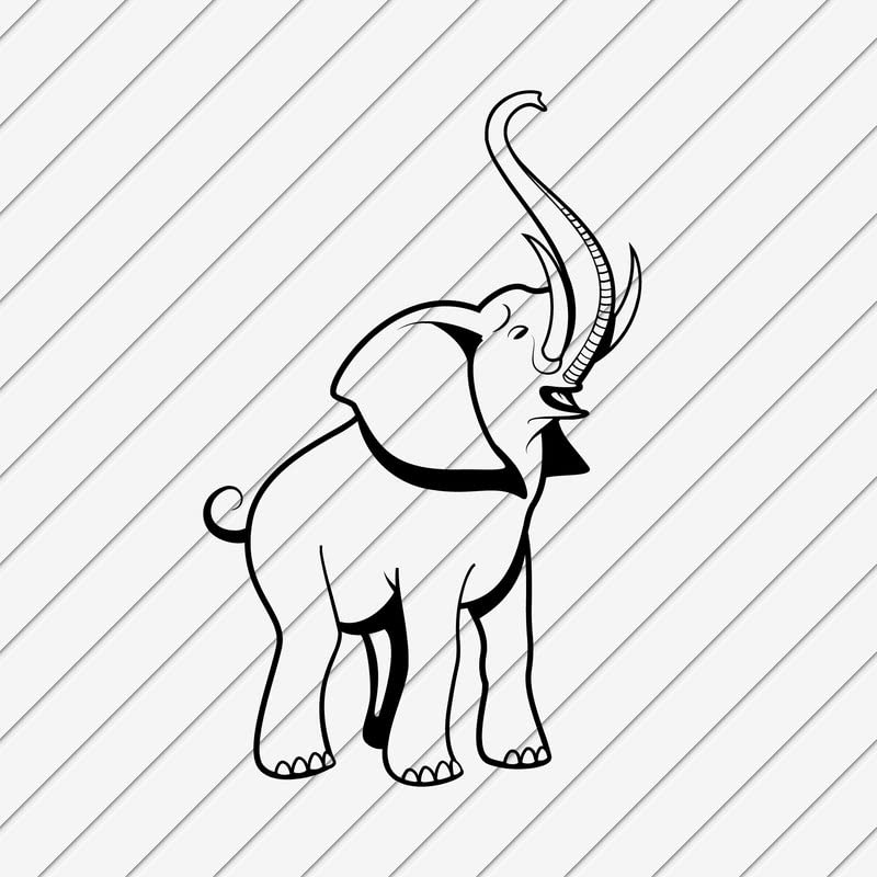 Elephant Wall Decals Vinyl Peel and Stick Stickers | Safari African Indian Head Family Baby Love Silhouette | Car Window Truck Laptop Tumbler | Shop Store Boys Kids Nursery Room Decor DMSVG15805