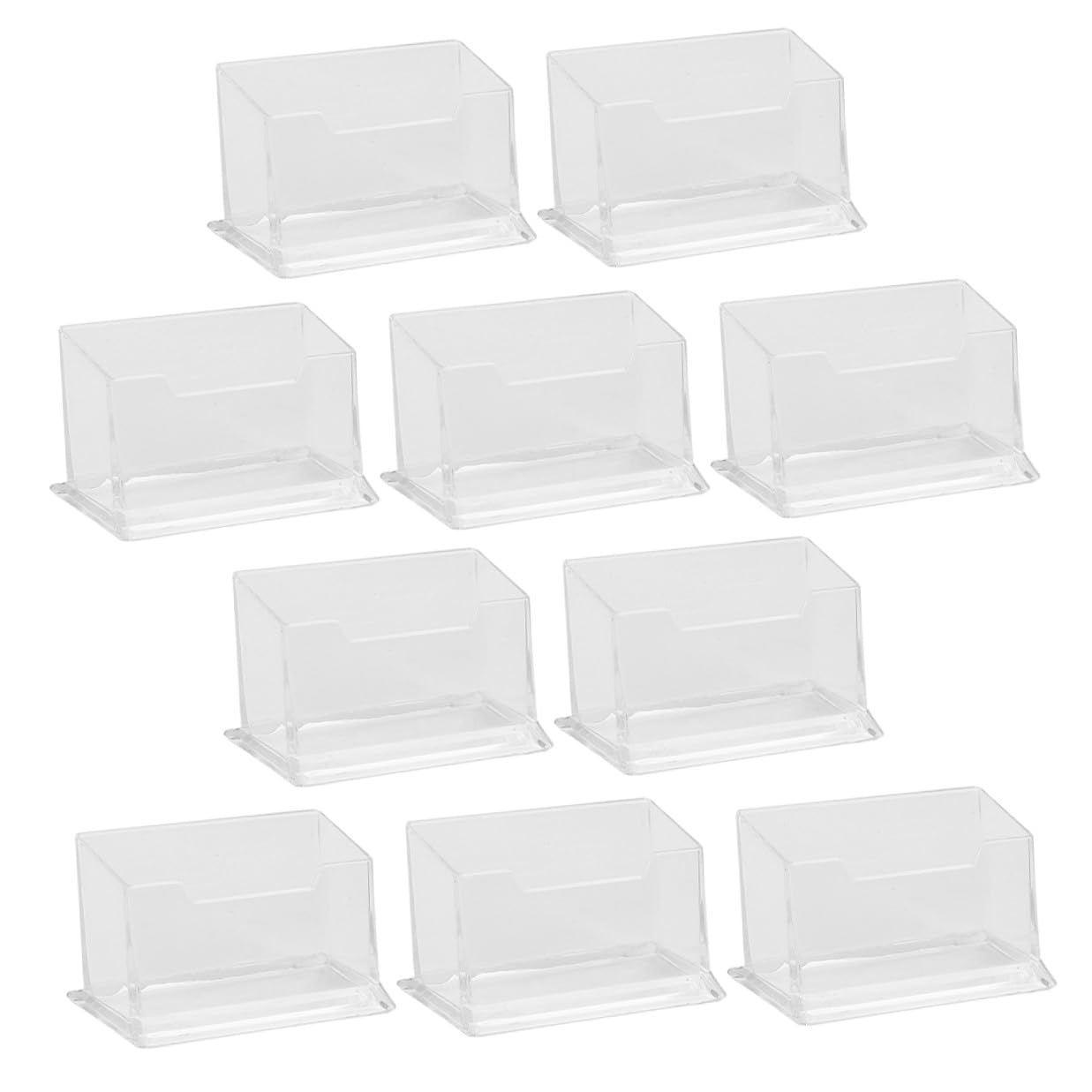 10piezas Tarjeteros Transparentes de Plástico para Escritorio Organizador Vertical de Mesa para Recepción de Oficina Expositor de Tarjetas de Visita