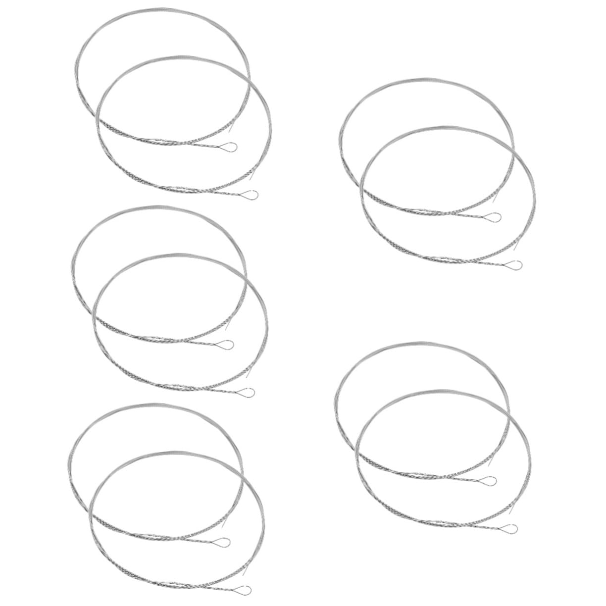 FUNOMOCYA 5sets Dulcimer Parts Steel Strings Replacements for Changing Strings User-friendly Design 2pcs*5