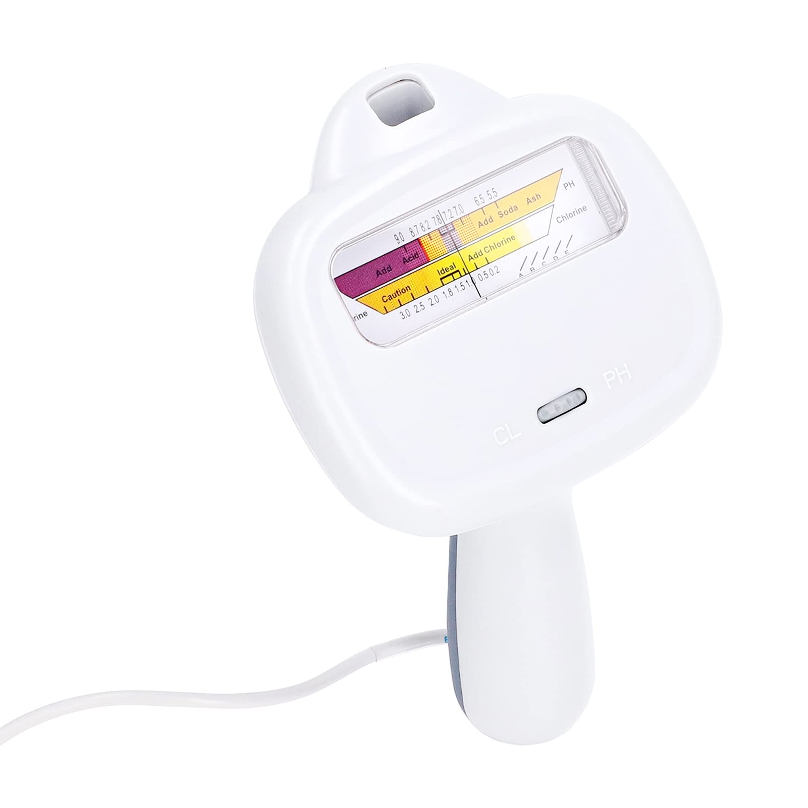 Fockety Tester Di Qualità Del'acqua, 2 in 1 Portatile Cloro e Ph Tester per Piscina Cloro, Analisi della Qualità Del'acqua Monitor Ph Meter con Sonda per Piscina Spa