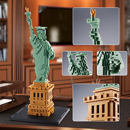 Image of Statue of Liberty Micro Blocks Set for Adults, 2810 Pcs Mini Iconic New York Big City Architecture Building Block Sets, Great Gift for Teen 14+ Home Office Decor