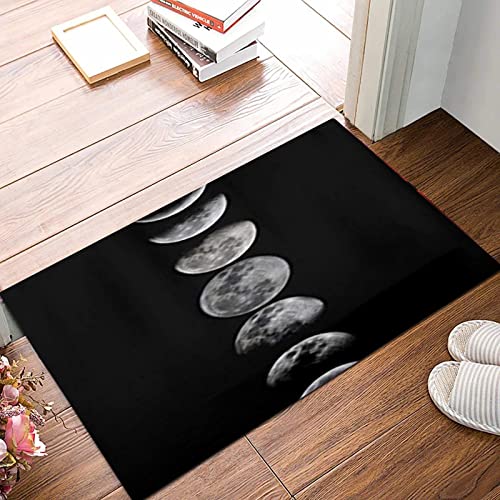 ANNKOOT Weich Badezimmerteppich 50x80 cm,Emotionsphasen des Mondmusters,rutschfest waschbar Badematte, Badteppich Mikrofaser Saugfähig Badvorleger Duschvorleger
