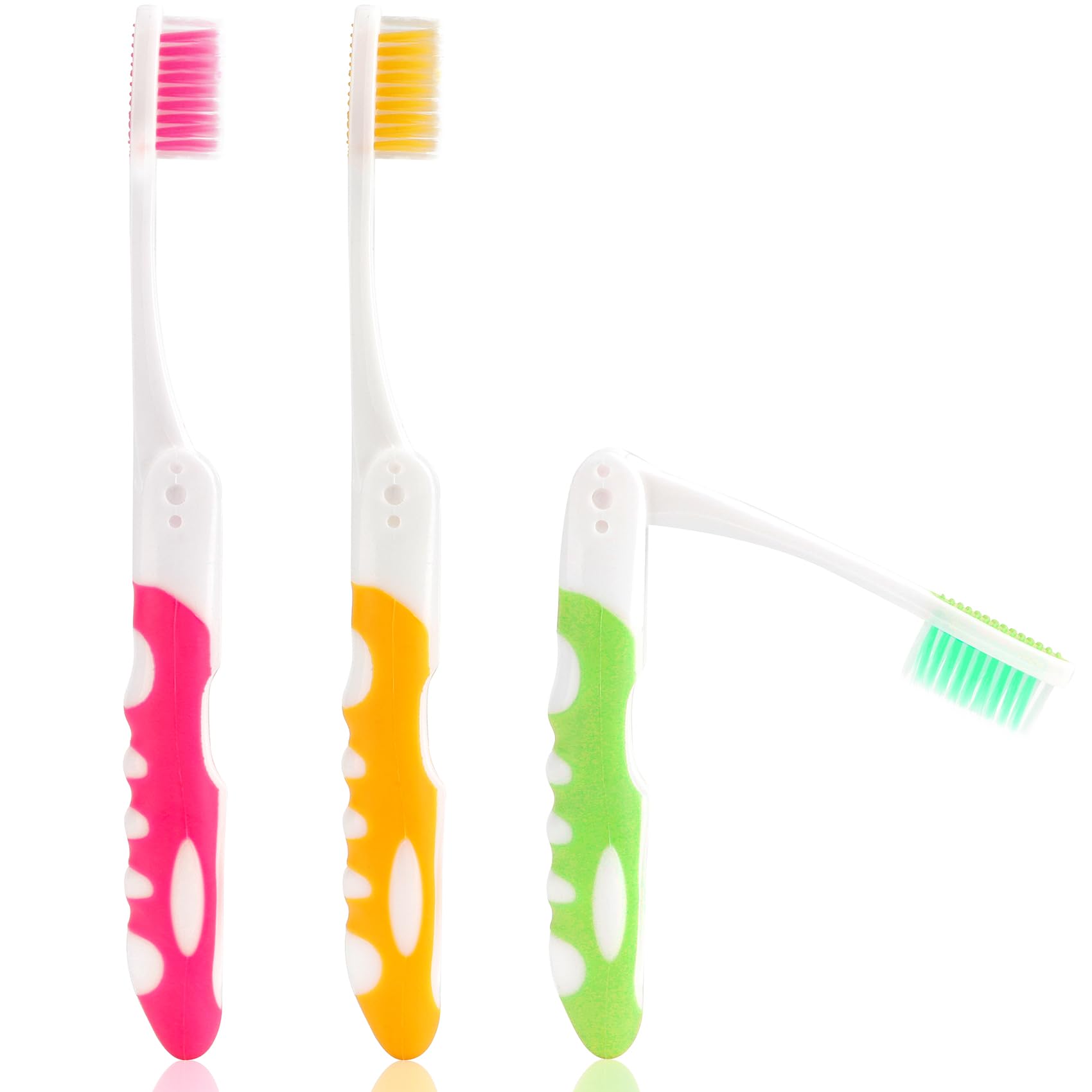 Travel Toothbrush 3Pcs Portable Foldable Toothbrush Travel Travel Size Toothbrush Folding Toothbrush Soft Travel Toothbrush Adult Travel Toothbrush