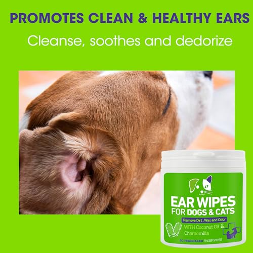 PUMBLER Pet Ear Wipes for Dogs & Cats - Gentle and Effective Ear Cleaning Solution - Remove Dirt, Wax and Odor - 50 Count Dog Ear Relief Finger Wipes - Image 7