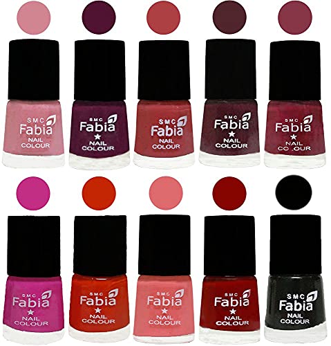 Image of ALL IN ONE (PACK OF 10), Long Lasting Glossy Nail Polish, 6 ml Each, All Vibrant Colours,02216