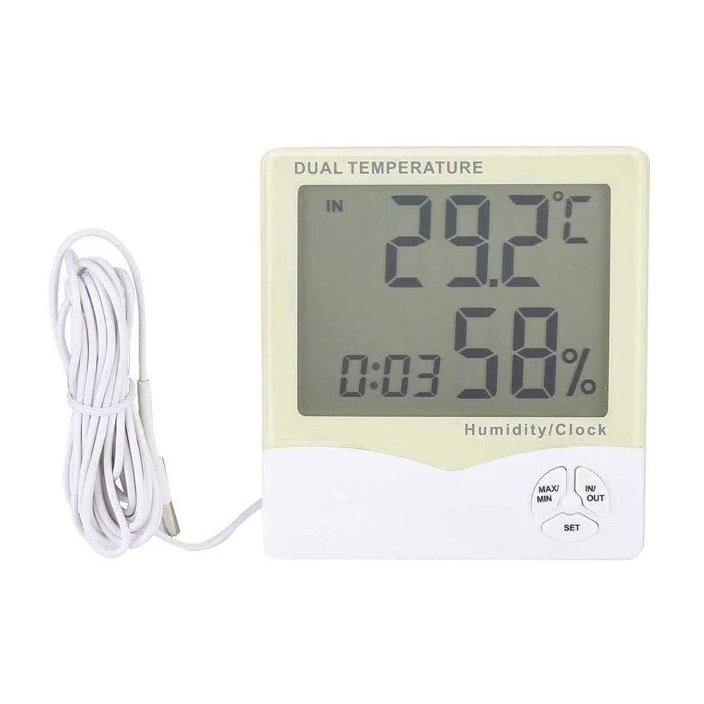 Termómetro de higrómetro Digital, Monitor de Temperatura Interior y al Aire Libre Monitor de Oficina Temp Temp MEGURO DE Gauge for HOGAR, Oficina, INVERNIERNO, JARDÍN Interior