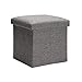 Produktbild Box Aufbewahrungsbehälter, Faltbare Aufbewahrungsbehälter, Sitz Fußstütze Aufbewahrungsbehälter, mit Deckel, for Kinderspielzeug, Schlafzimmer, Flur, Wohnzimmer, 2 Stück (Color : Gray)