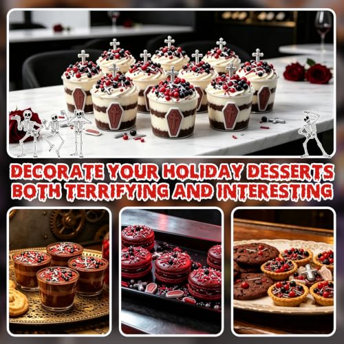 Image of Halloween Edible Sprinkles,Confetti Mix,130g Red Black Silver Sugar Sprinkles with Tombstone Shapes,Jimmies and Sugar Pearls,Food Grade Baking Toppings for Halloween Party,Cake,Cupcake,Cookie, ce Cream,Dessert Decoration