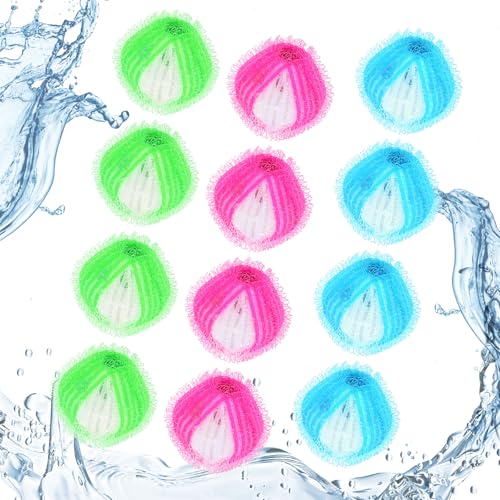 Pet Hair Remover for Laundry 12 Packs: Washing Balls Removes Pet Fur, Hair from Clothes Laundry Bedding - Dog & Cat Hair Catcher for Washing Machine & Dryer