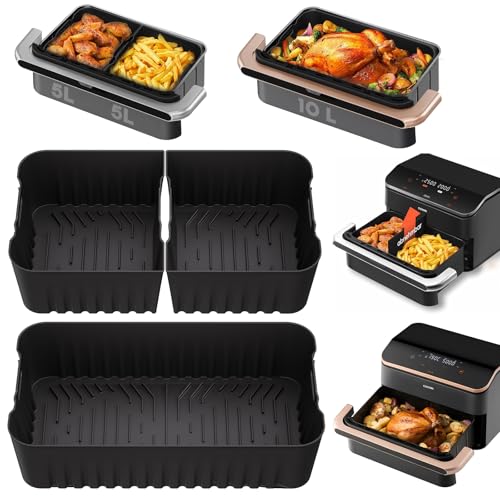 Accesorios Freidora de Aire, 3PCS Molde Silicona Freidora de Aire para COSORI Freidora de Aire Dual Blaze TwinFry 10L, Reutilizable Accesorios Freidora para COSORI 10L