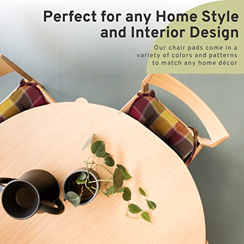 Arlee Home Fashions – Fiber Filled Premium Chair Pads - Chair Pads With Tiebacks –16” L X 16” W – Multicolor - Set Of 4 #TOP4