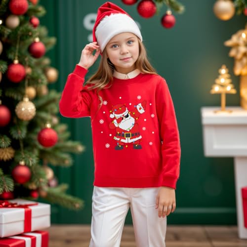 Boys Girls Christmas Sweatshirt Toddler Kids Ugly Xmas Sweater Style Santa Shirt Tops Clothes 1-7 Years3