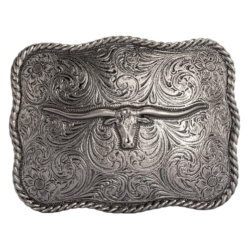 Western Cowboy Belt Buckle - Texas Bull Skull Belt Buckle for Men women