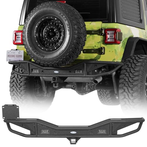 Hooke Road JL Rear Bumper for 2018-2026 Jeep Wrangler JL 2-Door & Unlimited, Rock Crawler Tubular...