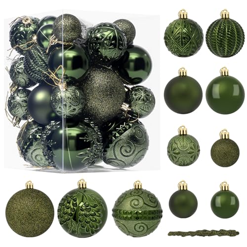 YESPERS 41PCS Dark Green Christmas Ornaments Set...