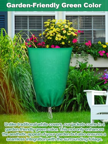 Abimars Plant Covers Freeze Protection Jacket 2.38 oz/yd², 2ft x 3.3ft Reusable Winter Drawstring Pl