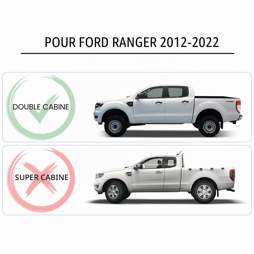 Déflecteurs de Vent pour Ford Ranger 2015-2022 T7 T8 Raptor Wildtrak XL XLT Tremor Limited Platinum PX MK2 MK3