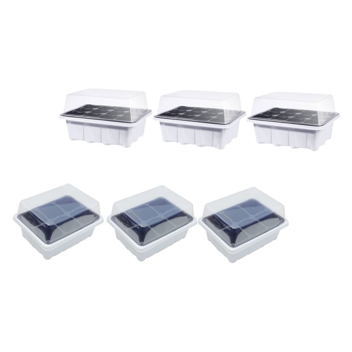 UPKOCH 2 Ensembles Boîte À Semis Plateaux Entrée Usine De Plein Air Bacs De Jardin pour Plantes Kit De Culture De Jardinières Plastique 6 Pièces * 2